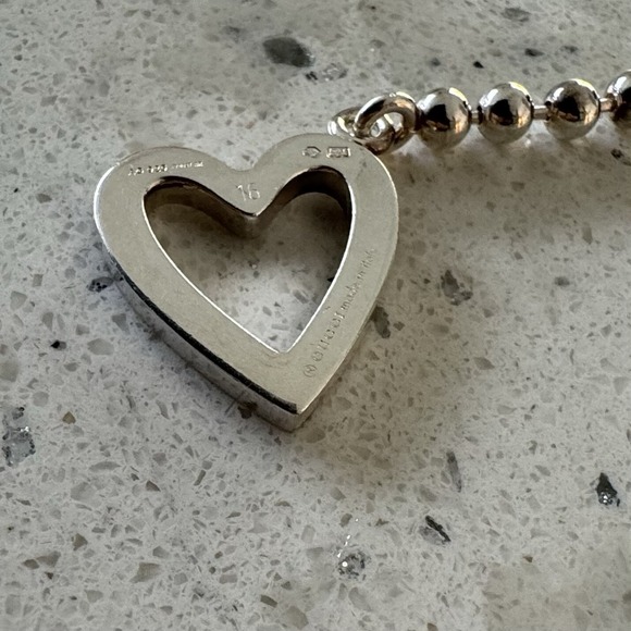 Gucci Sterling Silver Heart Ball Chain Toggle Bracelet Genuine Signed - Picture 11 of 16